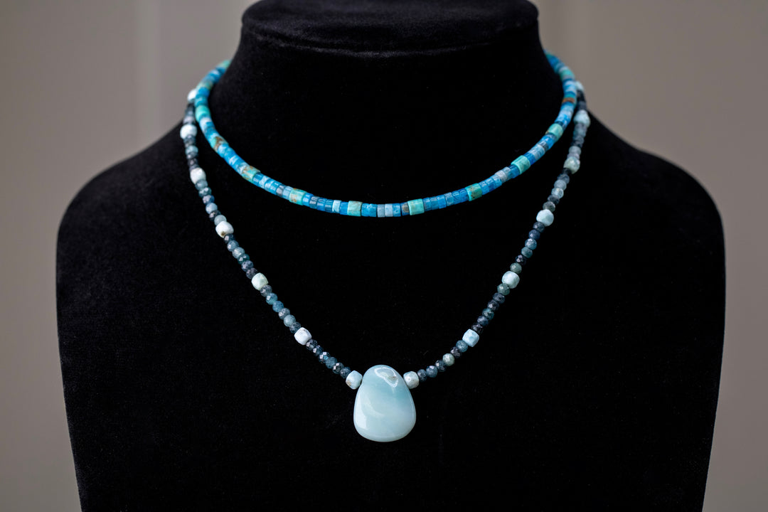 Breeze : Apatite &amp; Turquoise Comfort Stretch Necklace