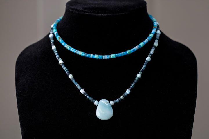 Breeze : Apatite &amp; Turquoise Comfort Stretch Necklace
