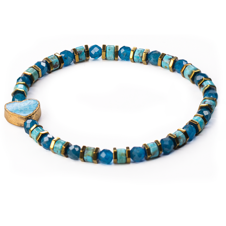 Patina Heart : Turquoise &amp; Apatite Bracelet